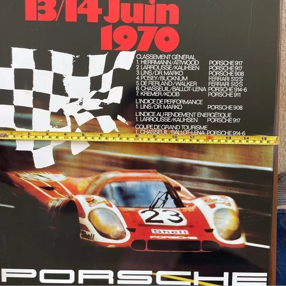 Porsche 24 Heures du Mans 1970 Metal Plaque Winner List